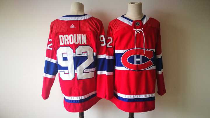 Men Montreal Canadiens 92 Drouin Red Hockey Stitched Adidas NHL Jerseys